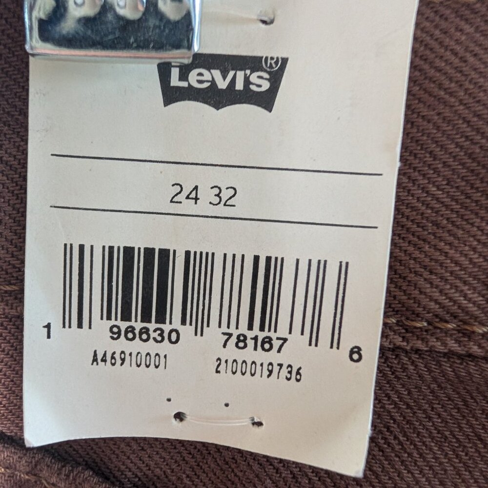 NWT Levi’s 70s Movin’ On Flare Jeans Chocolate Brown High Rise Retro Size 24/32 - Picture 11 of 12